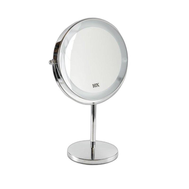 Rechargeable Lighted Makeup Vanity Mirror with Magnification, 8 Inch Double
