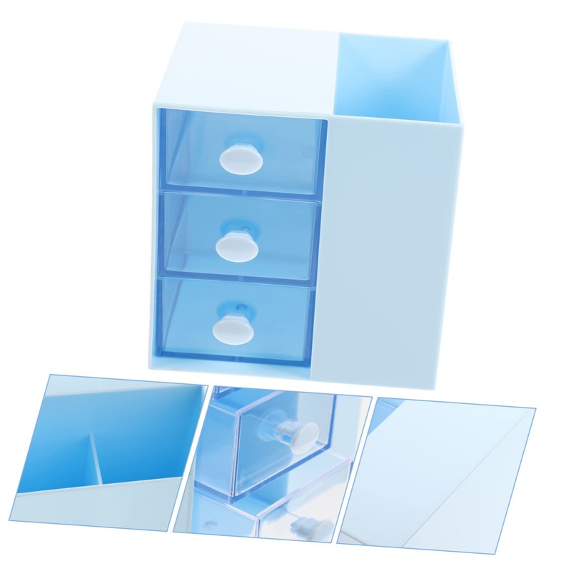 WOONEKY Multipurpose Drawer Style Cosmetic Organizer Multi-Grid Storage Case for