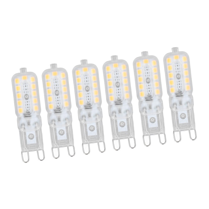 6pcs G9 LED Bulb 5W Transparent Cover 22LED Dimmable G9
