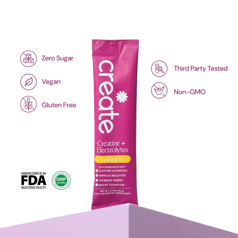 Create Creatine + Electrolytes Mix - Creatine Monohydrate Stick Packs,