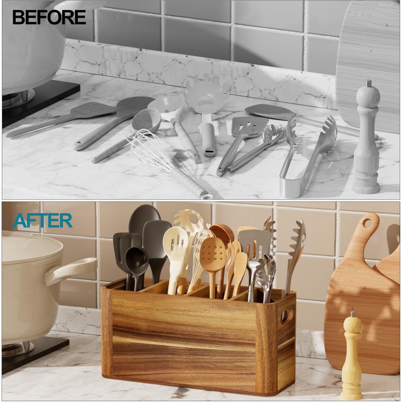 Segtenant Utensil Holder for Kitchen Counter, Extra Large Utensil Holder