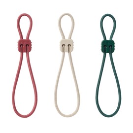 MUJI NDF96A3A Locking Elastic Band Set of 3 Colors, Red, Beige, Green