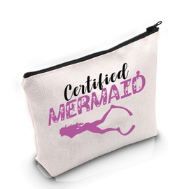 VAMSII Scuba Diving Lover Gift Certified Mermaid Makeup Bag Scuba Diver Cosmetic Bag Scuba Diving Merch (Certified Mermaid M)