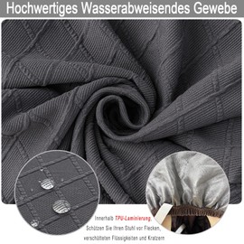 Meision Dining Room Chair Seat Covers TPU Lamination Waterproof Set of 6 Stretch Chair Covers Removable Washable Dining Room Chair Seat Cushion Covers for Kitchen, Dining Room, Hotel, Wedding, Grey