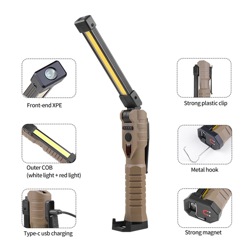 LIAISIMI LED Work Light, Workshop Lamp, 180° Foldable Work Light