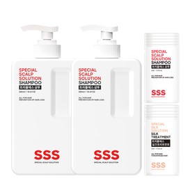 Triple S SSS Mildly Acidic Hair Loss Shampoo 580ml 1+1 Set/Free Sample (10 pieces of 5ml)