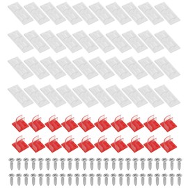 PATIKIL 75 Pcs Outdoor String Light Hanger, LED Light Hooks Waterproof Decor Light Hanging Self Adhesive Clip with Screws for Christmas Outside, Transparent