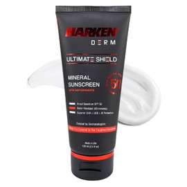 Harken Dermatology - Ultimate Shield All-Day Protection Mineral Sunscreen | SPF 50 | 80 Minute Water Resistant | Face + Body | Reef Safe | Botanical Antioxidant Complex | Travel Size