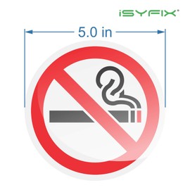 iSYFIX No Smoking Stickers Decals for Inside Windows - 6 Pack 5x5 Inch - Premium Vinyl Labels, Laminated for UV, Weather, Scratch, Water & Fade Resistance for Business, Schools, Stores, and Office