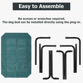 PVY PVY Elevated Dog Bed for Outdoor, Large Raised Dogs Cot for Training, Cooling Pet Beds with Washable Mesh, Indestructible Lifted Platform for Outside Camping, 41 inch Green