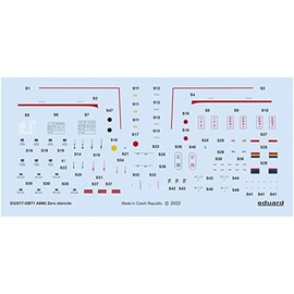 Eduard 1/32 Mitsubishi A6M2 Zero Ship Fighter Data Stencil Decal (For Tamiya) Plastic Model Decal EDUD32017