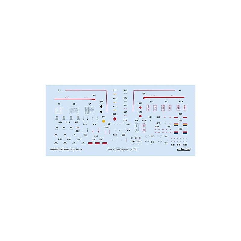 Eduard 1/32 Mitsubishi A6M2 Zero Ship Fighter Data Stencil Decal
