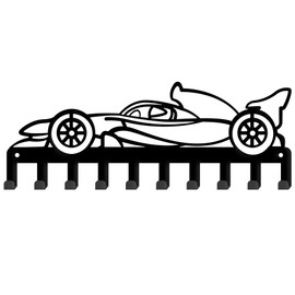 SUPERDANT Formula 1 Racings Key Rack Formula 1 Racing 10 Hooks Black Key Holder Racing Wall Hook Key Hanger Dog Lead Holder for Wall Home Front Door