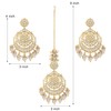 Aheli Kundan Studded Beaded Chanbali Earrings Maang Tikka Indian Traditional