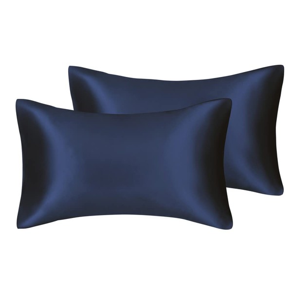 Luxury Silky Satin Pillowcases 2 Pack for Hair and Skin,