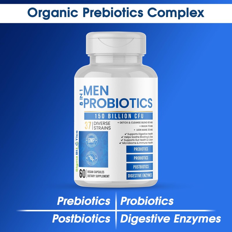 Probiotics for Men - 150 Billion CFU Acidophilus Capsules with