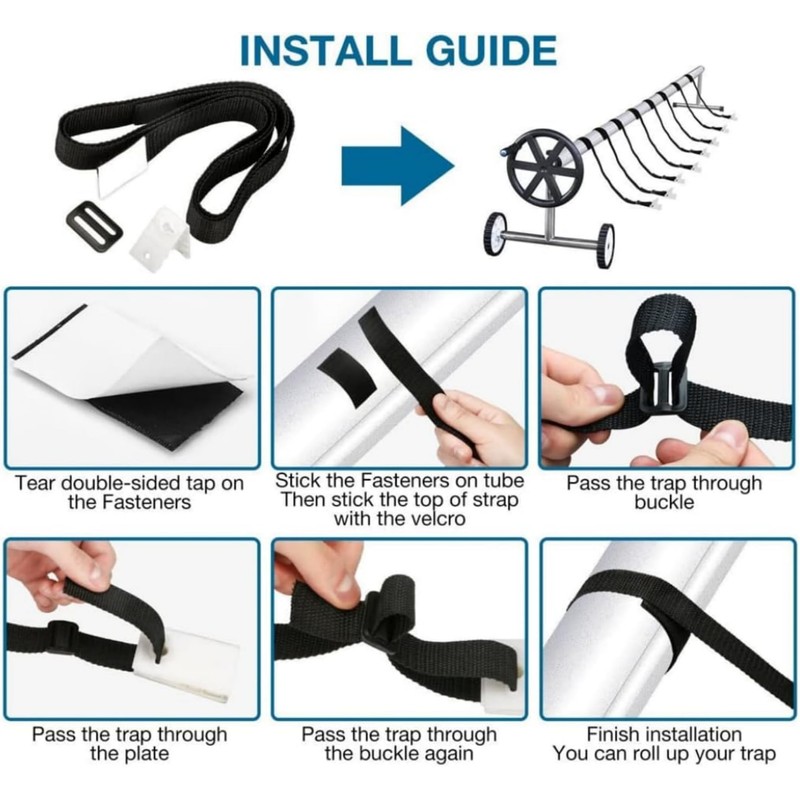 SNOKAY 8 Pcs Pool Solar Cover Reel Attachment Kit -