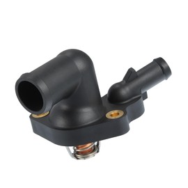 A ABSOPRO Thermostat Housing Assembly 11537513733PRM for Mini Cooper 2002-2008 Metal, Plastic Black (Set of 1)