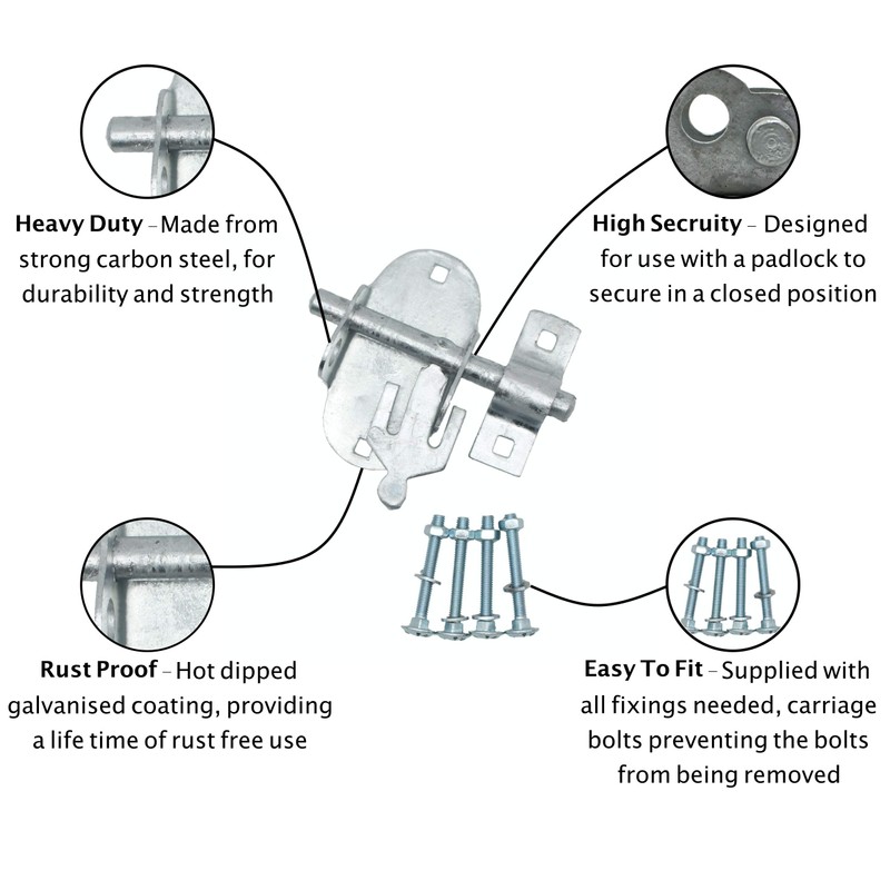 Oval Pad Lock Bolt | 4 INCH / 100mm |