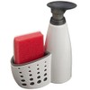 Casabella Sink Sider Kitchen Soap Pump and Sponge Caddy, White/Gray