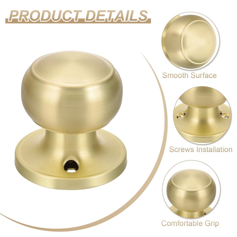 PATIKIL 4 Pcs Dummy Door Handles Round Stainless Steel Knobs