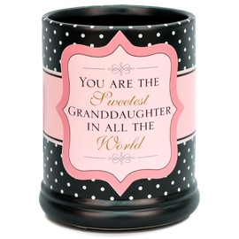 Elanze Designs Sweetest Granddaughter in The World Ceramic Stoneware Electric Large Jar Candle Warmer