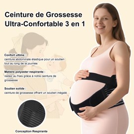 DOEOMK Schwangerschaftsgürtel für Schwangere, Bauch- und Rückenstütze, für Schwangerschaft nach dem Partum, Schmerzlinderung, Lendenwirbelgürtel für Schwangere, Auto (Schwarz, XL)