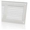 300x100mm / 12x4 inch White Metal Ventilation Grille with Flyscreen