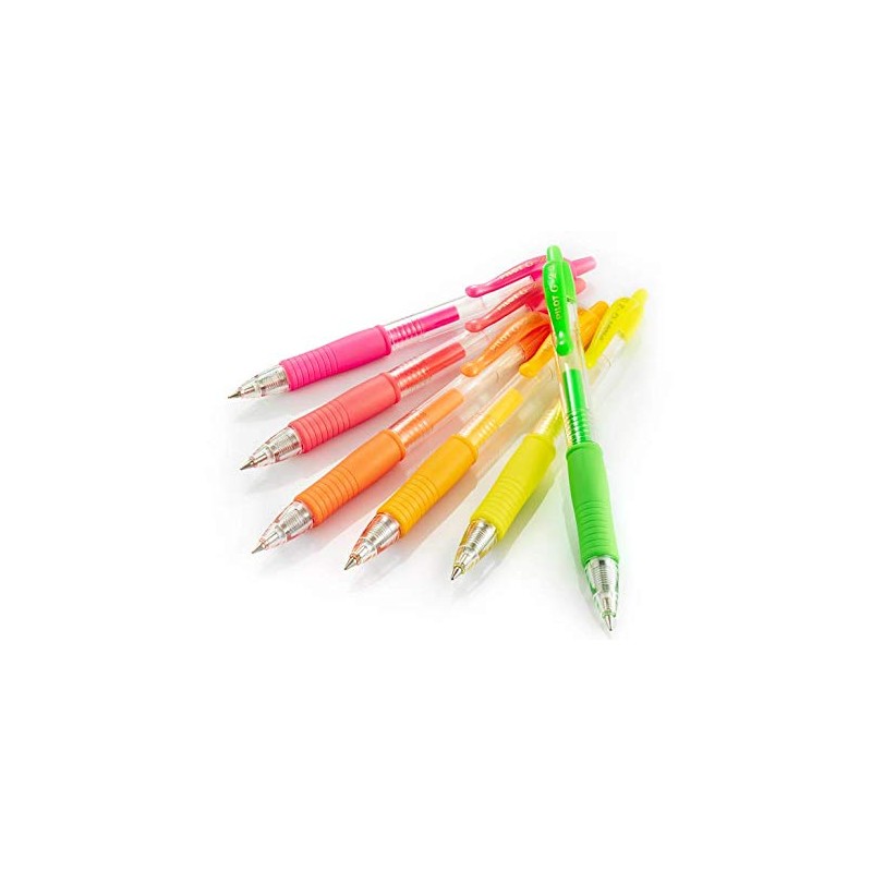 PILOT G207 Retractable Gel Rollerball 0.7mm Tip- Neon Green, Box