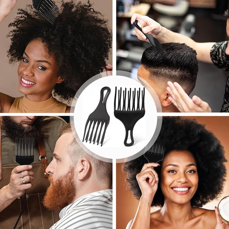 2 Pcs Afro Comb for Curly Hair, Plastic Wide Teeth