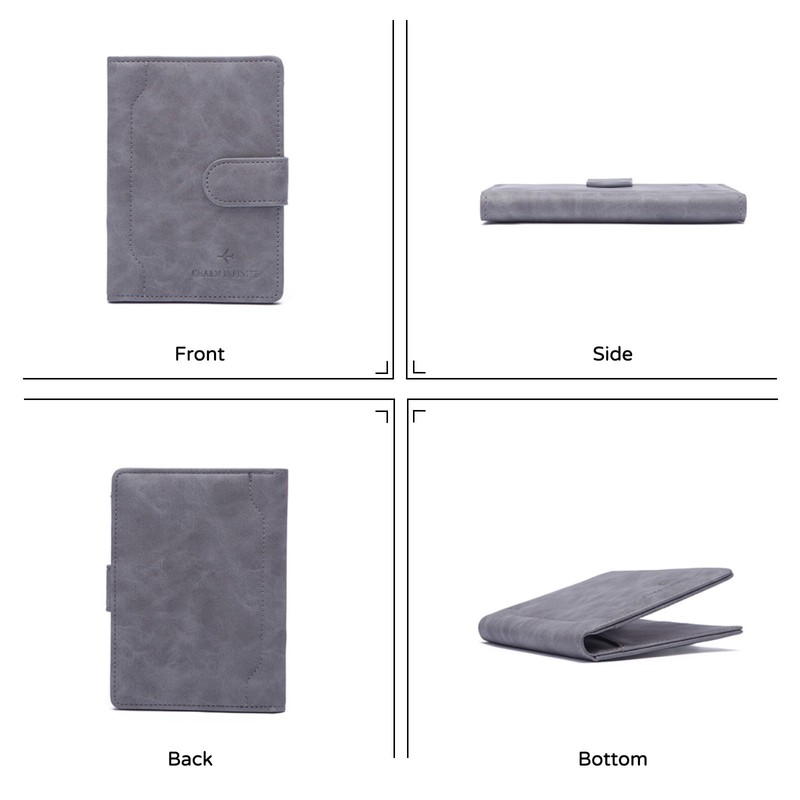PORRASSO Passport Holder Travel Wallet RFID Blocking Card Case PU