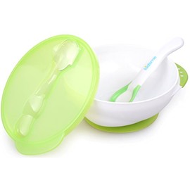 Kidsme Suction Bowl Set with Spoon (Lime Green)