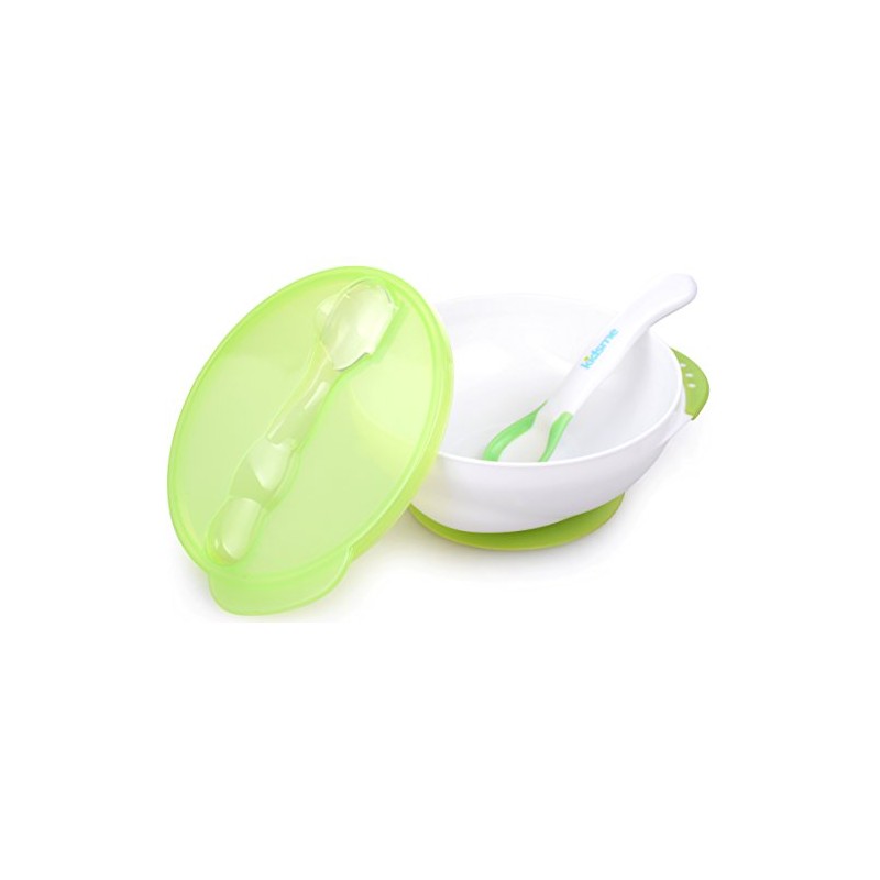 Kidsme Suction Bowl Set with Spoon (Lime Green)