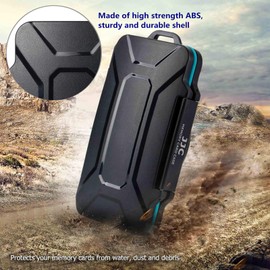 JJC 24 Slots Memory Card Case Holder for 12 SD SDHC SDXC Card + 12 CFexpress Type A Card, Water-Resistant & Anti-Shock Storage Case with Carabiner