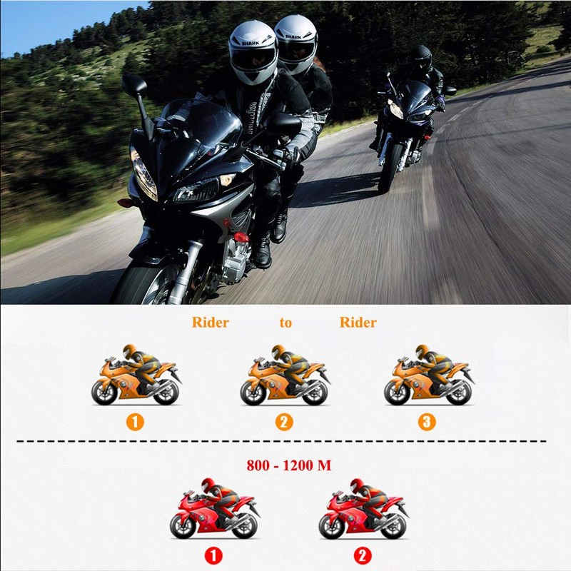 vFound BT-S3 1000m Motorcycle Intercom Helmet Headset Real-time Communication Systems