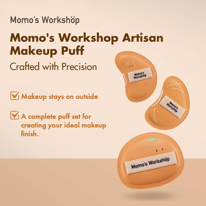 Momo's Workshop Orange Makeup Sponge Set (3pcs) – Large Soft