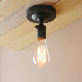 PathsOn Industrial Retro Loft Bar Kitchen Pendant Light Fitting Ceiling Lamp Flush Mount Switch Light Fixture Chandelier Decorative Lighting E27 (Black)