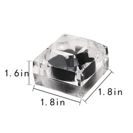 WELANGBN Thickened Clear Crystal Ring Gift Boxes Earrings Jewelry Storage Box Acrylic Display Organizer Case for All Kinds of Ring Earrings Velvet Insert Black, 1.8"" x 1.8"" x 1.6"", Transparent