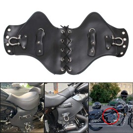 AQIMY Motorcycle Saddle Shield PU Leather Thermal Baffle Deflector Modified Decoration Baffle for Harley Touring Suzuki Kawasaki Yamaha Honda etc Black