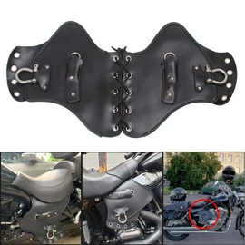 AQIMY Motorcycle Saddle Shield PU Leather Thermal Baffle Deflector Modified Decoration Baffle for Harley Touring Suzuki Kawasaki Yamaha Honda etc Black