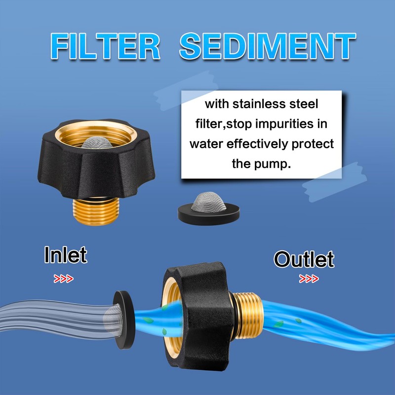 Jingzan 2 Pack Brass Water Inlet Fitting for Pressure Washer