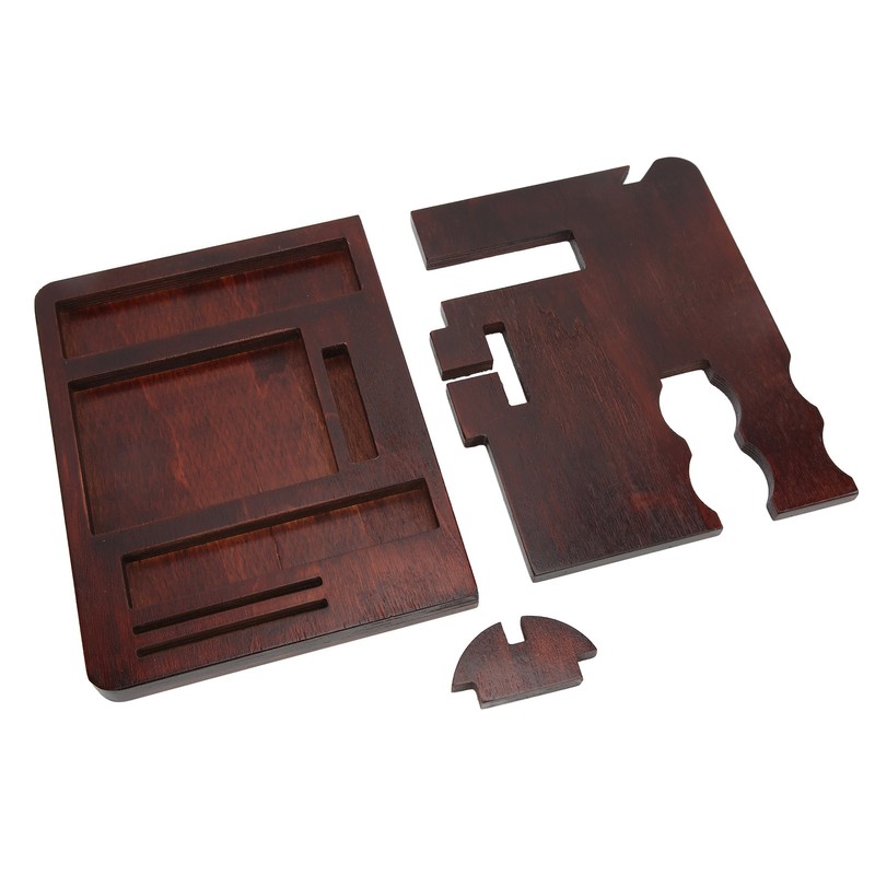 Wood Phone Docking Station Clear Texture Docking Station Organizer with