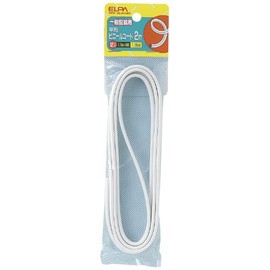 ELPA 1.25 Cord, 6.6 ft (2 m), White Extension Cord, Speaker Cord, 6.6 ft (2 m), Flat Vinyl Cord, 300V, 12A, 1.25 MW, VFF-2LH(W)