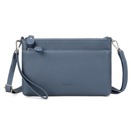 befen Small Crossbody Bag for Women Genuine Leather Handbag Blue Crossbody Phone Bag Small Shoulder Bag for Women with Adjustable Strap