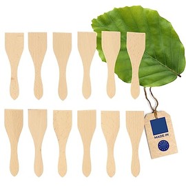 12 x Hofmeister® Raclette Spatulas, 13 cm, No Scratches in Coated Raclette Pans, Heat-Resistant and Hygienic, Small Heat-Resistant Spatula, 100% Made in the EU, Wood