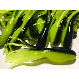 GuruShop 2” Minnow Crappie Tube JIG Skirts 20 Pack Black/Chartreuse Glow