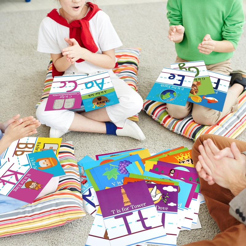 AmazingSpark 26 Pcs Bible Verse Cards Christian Bible Verse Alphabet