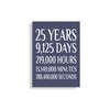 25th Anniversary Card, Birthday Card - Happy 25th Anniversary, Blank