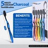 Advanced Oral Care Charcoal Toothbrush 5 Pack Soft Bamboo Bristle