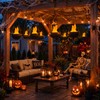 8 Pcs Halloween 3D Fake Fire Lamp 110vArtificial Hanging LED
